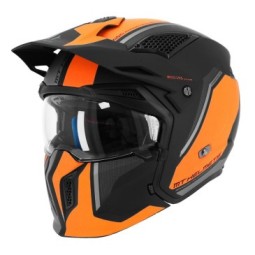 Casque trial MT modulable Streetfighter orange/noir