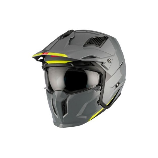 Casque trial MT modulable Streetfighter gris