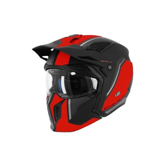 Casque trial MT modulable Streetfighter rouge/noir
