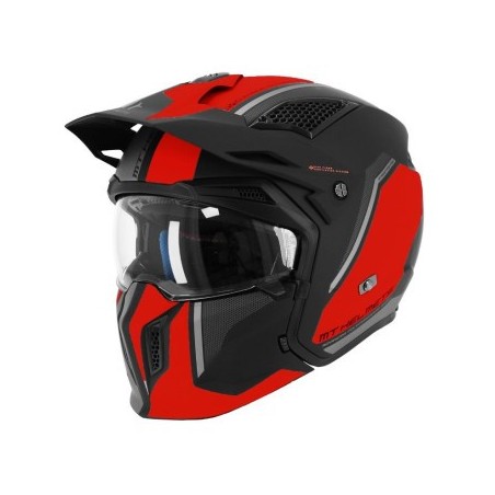 Casque trial MT modulable Streetfighter rouge/noir