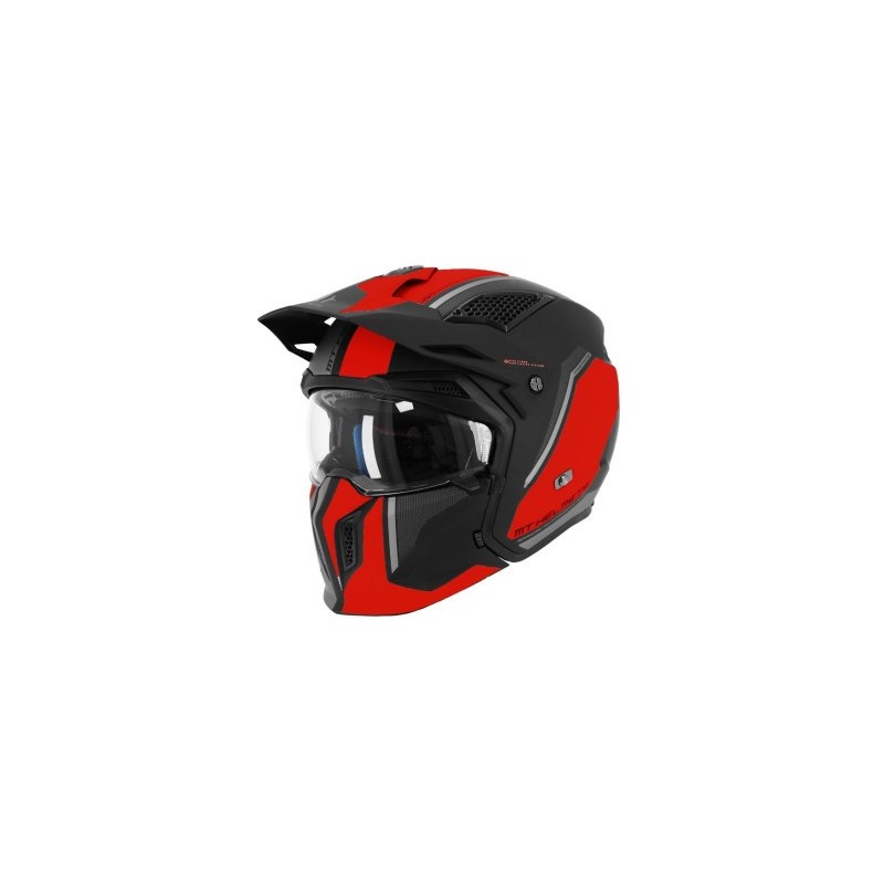 Casque trial MT modulable Streetfighter rouge/noir