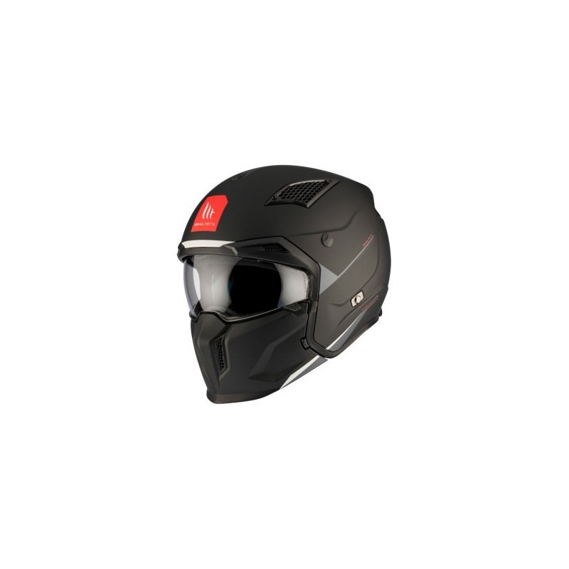Casque trial MT modulable Streetfighter noir mate