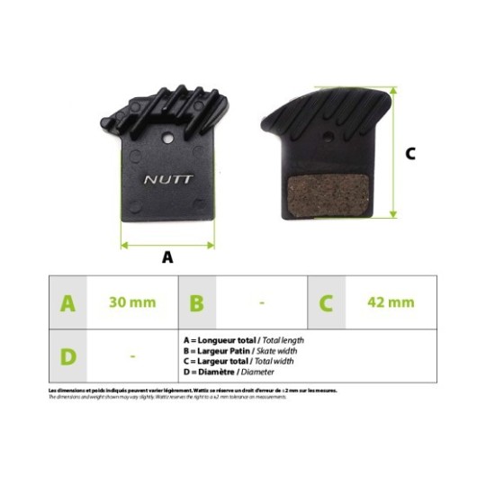 Plaquettes de frein ventilées Nutt