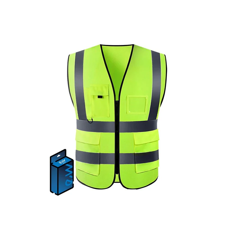 Gilet jaune réfléchissant avec poches pour trottinette et vélo